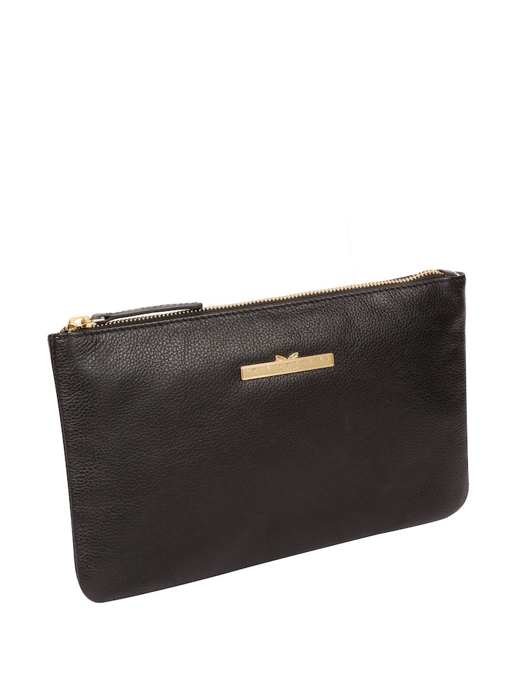 Pure Luxuries London Arlesey Leather 100% Cotton Clutch Bag - Image 4 of 5