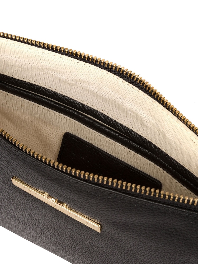 Pure Luxuries London Arlesey Leather 100% Cotton Clutch Bag - Image 5 of 5 Pure Luxuries London Arlesey Leather 100% Cotton Clutch Bag - Image 5 of 5