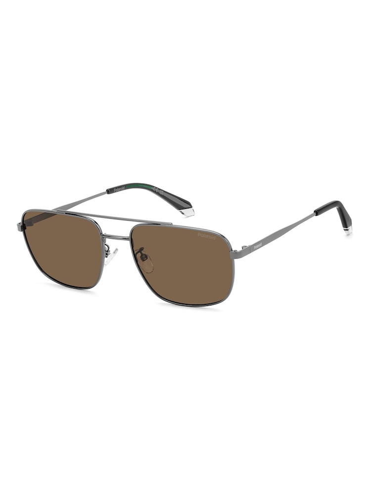 Polaroid Grey Navigator Sunglasses - Image 1 of 6