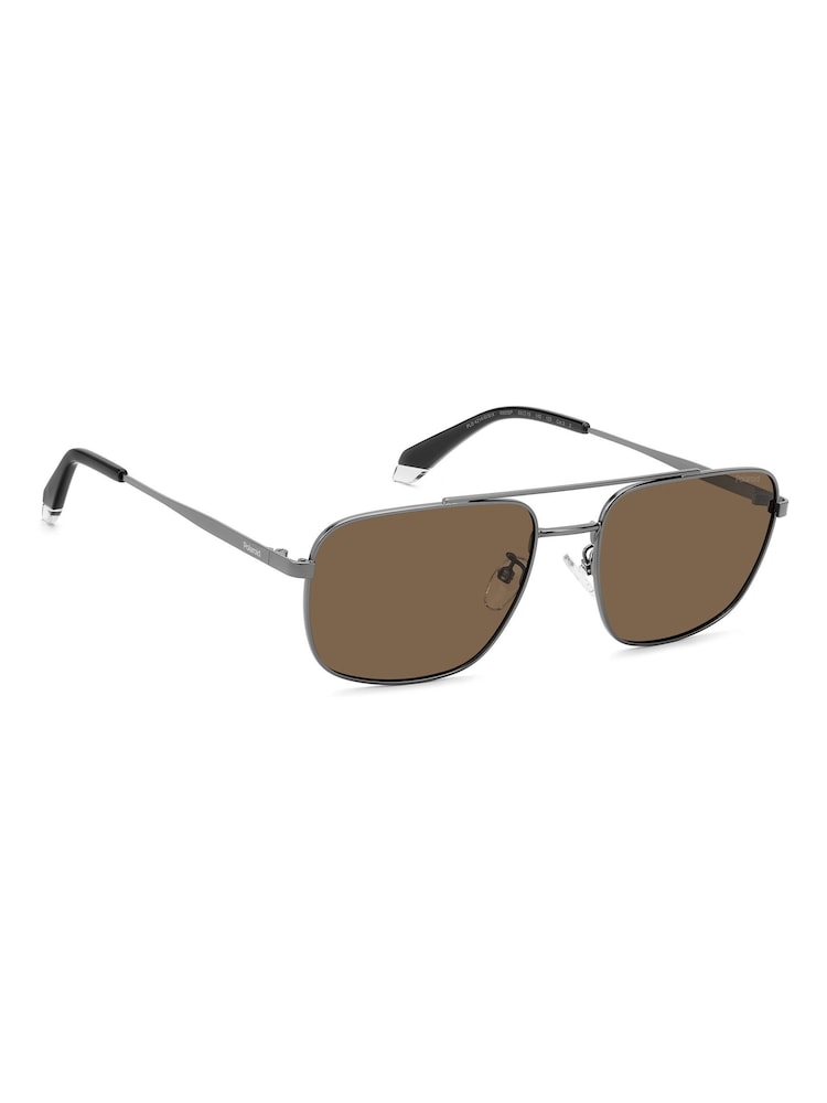Polaroid Grey Navigator Sunglasses - Image 2 of 6