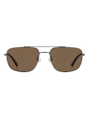 Polaroid Grey Navigator Sunglasses - Image 3 of 6