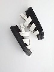 White Gladiator Chunky Platform Sandals - Image 5 of 9