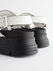 White Gladiator Chunky Platform Sandals - Image 9 of 9