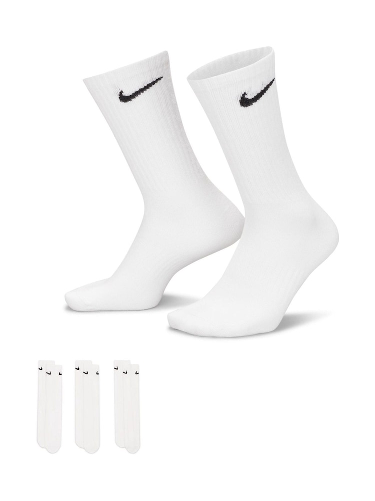 Nike White Everyday Lightweight Socks 3 Pack - Image 1 of 1