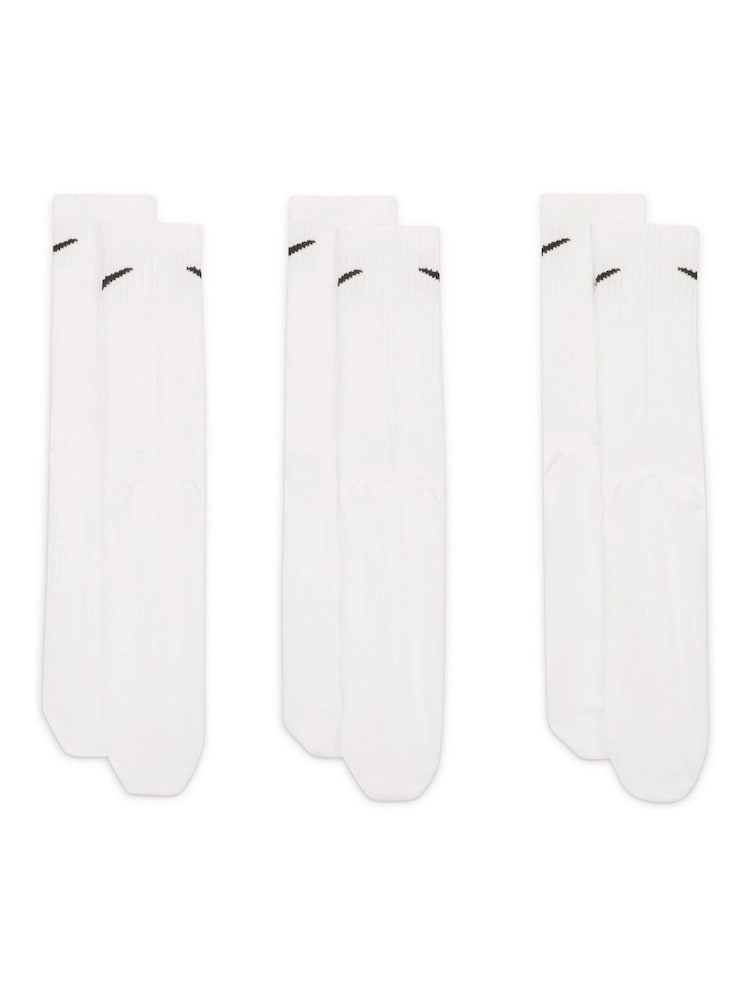 Nike White Everyday Lightweight Socks 3 Pack - Image 3 of 4