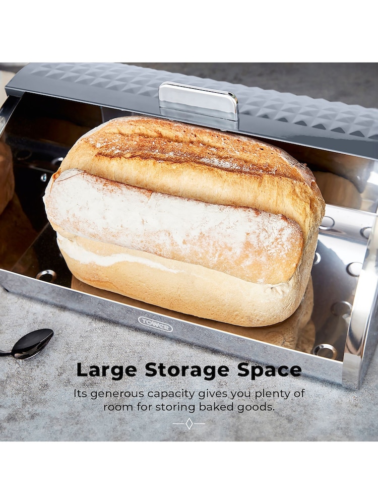 Tower Grey Solitaire Bread Bin - Image 1 of 5
