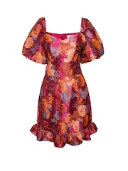 Rochie mini din jacard cu mânecă bufantă Another Sunday Roz Floral - Image 4 of 6