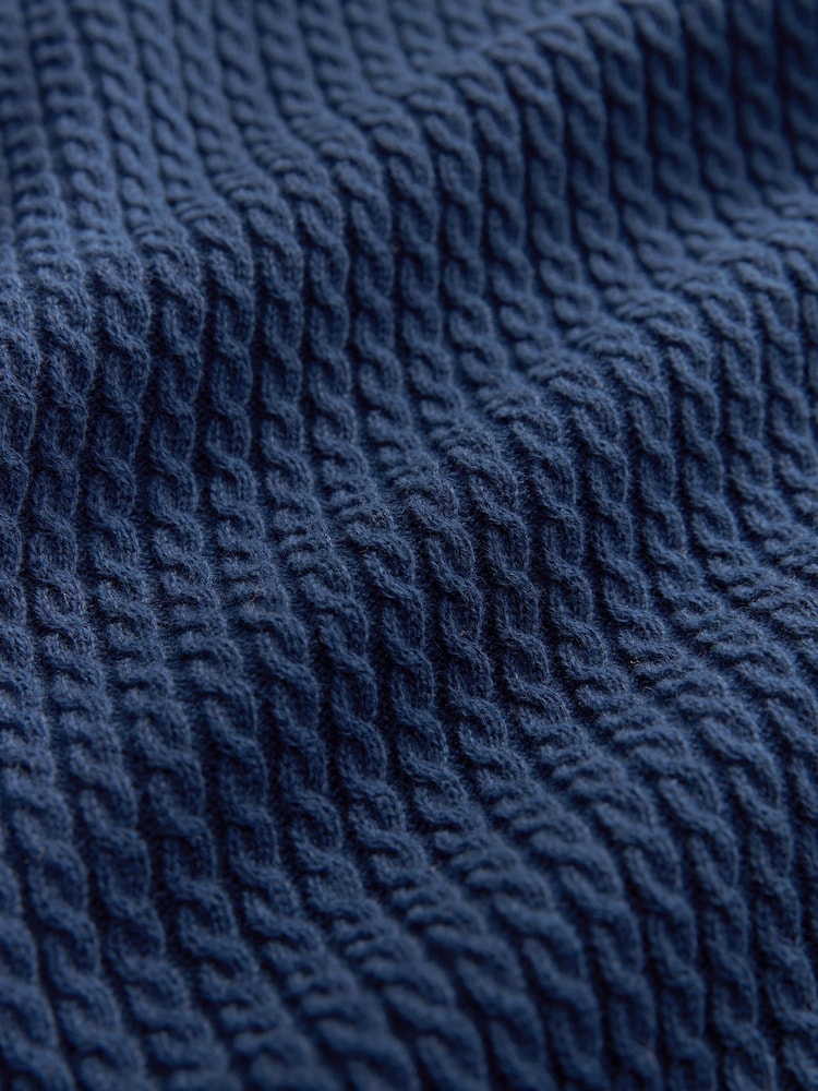 Námořnicky modrý mini kabel - Klasický svetr s falešnou košilí - Image 7 of 8