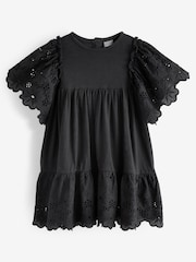 Black Broderie Dress (3mths-7yrs) - Image 1 of 3