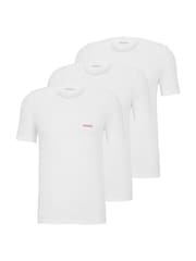 HUGO White 100% Cotton T-Shirts 3 Pack - Image 1 of 5