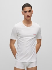 HUGO White 100% Cotton T-Shirts 3 Pack - Image 2 of 5
