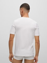 HUGO White 100% Cotton T-Shirts 3 Pack - Image 3 of 5