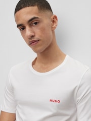 HUGO White 100% Cotton T-Shirts 3 Pack - Image 4 of 5