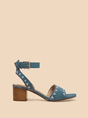 White Stuff Blue Ivy Suede Heel Sandals - Image 1 of 4