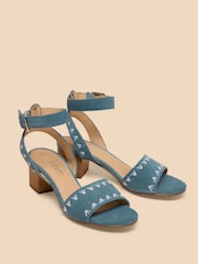 White Stuff Blue Ivy Suede Heel Sandals - Image 2 of 4