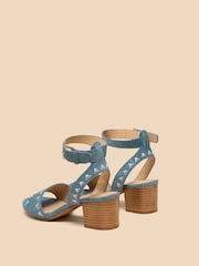White Stuff Blue Ivy Suede Heel Sandals - Image 3 of 4