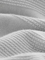 Grey Knitted Long Sleeve 100% Cotton Polo Shirt - Image 8 of 8
