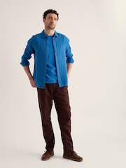Seasalt Cornwall Bright Blue Mens Merthen 100% Cotton T-Shirt - Image 2 of 5