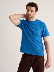 Seasalt Cornwall Bright Blue Mens Merthen 100% Cotton T-Shirt - Image 3 of 5