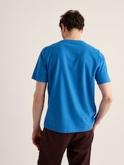 Seasalt Cornwall Bright Blue Mens Merthen 100% Cotton T-Shirt - Image 4 of 5