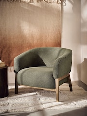 French Connection Sage Green Mika Teddy Boucle Accent Chair - Image 1 of 7