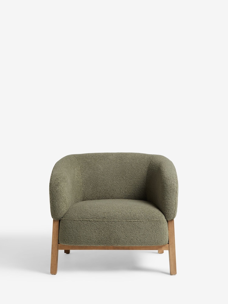 French Connection Sage Green Mika Teddy Boucle Accent Chair - Image 2 of 7