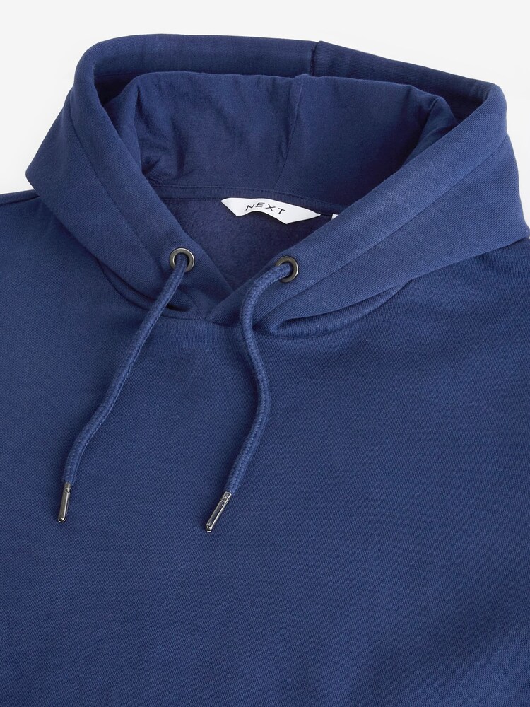 Bright Blue Regular Fit Jersey Cotton Rich Overhead Hoodie - Image 7 of 8