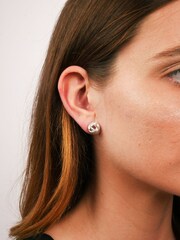 Lauren by Ralph Lauren Silver Tone Knot Earrings - Image 2 of 3