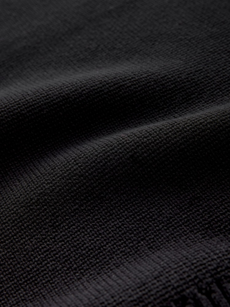 Black 100% Cotton Rib Crew Neck Knitted Tank - Image 7 of 7