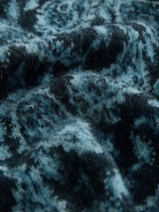 Blue Paisley Relaxed Fit Paisley Pattern Crew Jumper with Wool - Image 8 of 8