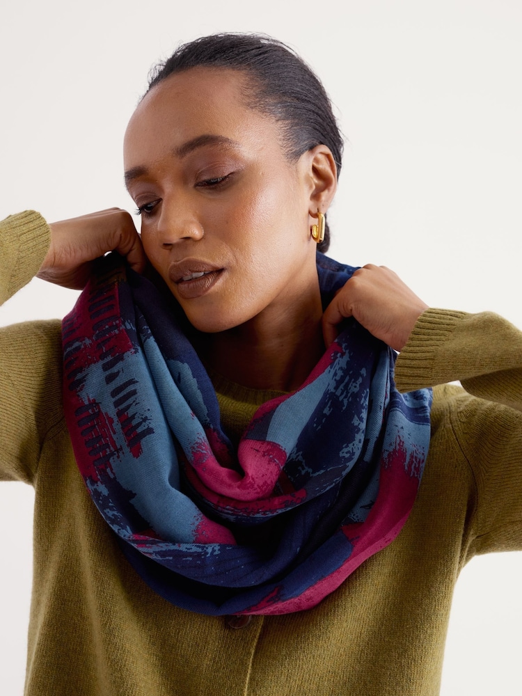 Seasalt Cornwall Pink Pentillie Snood Scarve - Image 1 of 4 Seasalt Cornwall Pink Pentillie Snood Scarve - Image 1 of 4