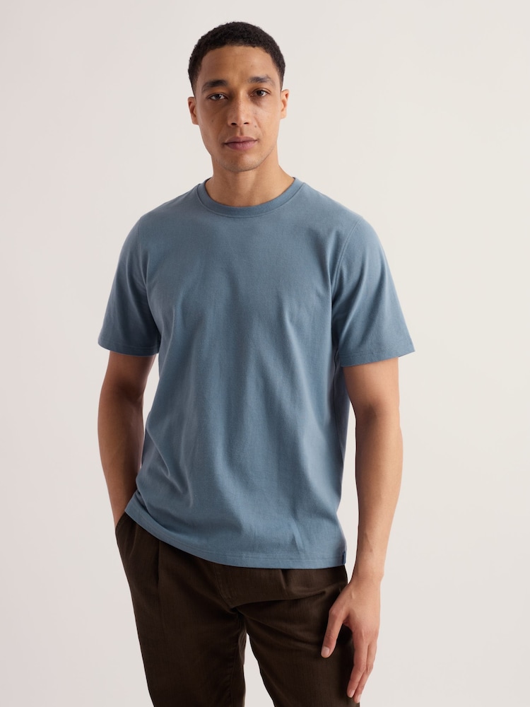 Seasalt Cornwall Blue Slate Mens Merthen 100% Cotton T-Shirt - Image 2 of 5 Seasalt Cornwall Blue Slate Mens Merthen 100% Cotton T-Shirt - Image 2 of 5