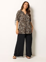 Yours Curve Brown Ric  Rac Blouse - Image 2 of 5