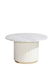 Barker and Stonehouse White Calliope Marble 75cm Coffee Table - Image 2 of 5