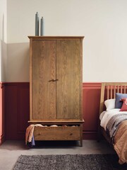 Barker and Stonehouse Brown Runswick Wood Double 1 Drawer Wardrobe - Image 1 of 6