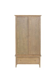 Barker and Stonehouse Brown Runswick Wood Double 1 Drawer Wardrobe - Image 2 of 6