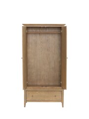 Barker and Stonehouse Brown Runswick Wood Double 1 Drawer Wardrobe - Image 3 of 6