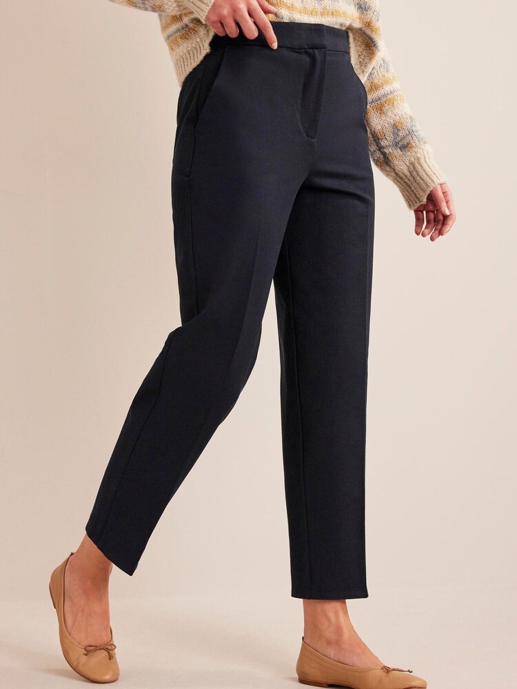 Boden Blue Bi-Stretch Tapered Trousers - Image 1 of 6