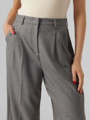 VERO MODA Grey Wide Leg High Waisted Smart Tailored Trousers - Image 4 of 5