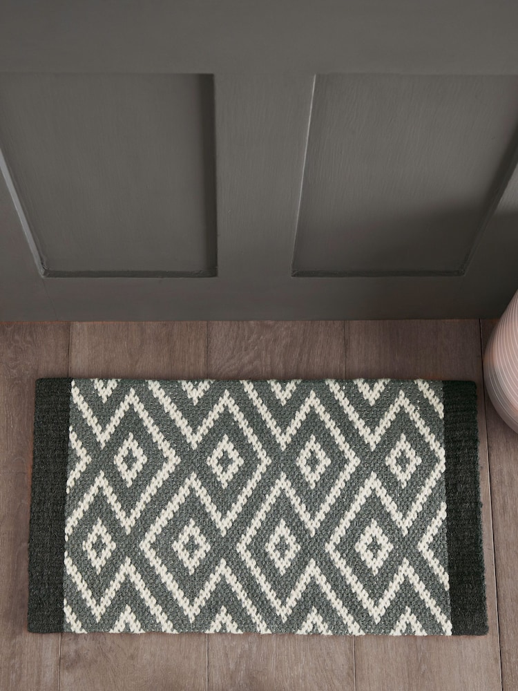 Grey Geo Diamond Doormat - Image 1 of 6