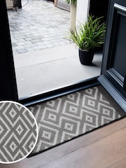 Grey Geo Diamond Doormat - Image 2 of 6