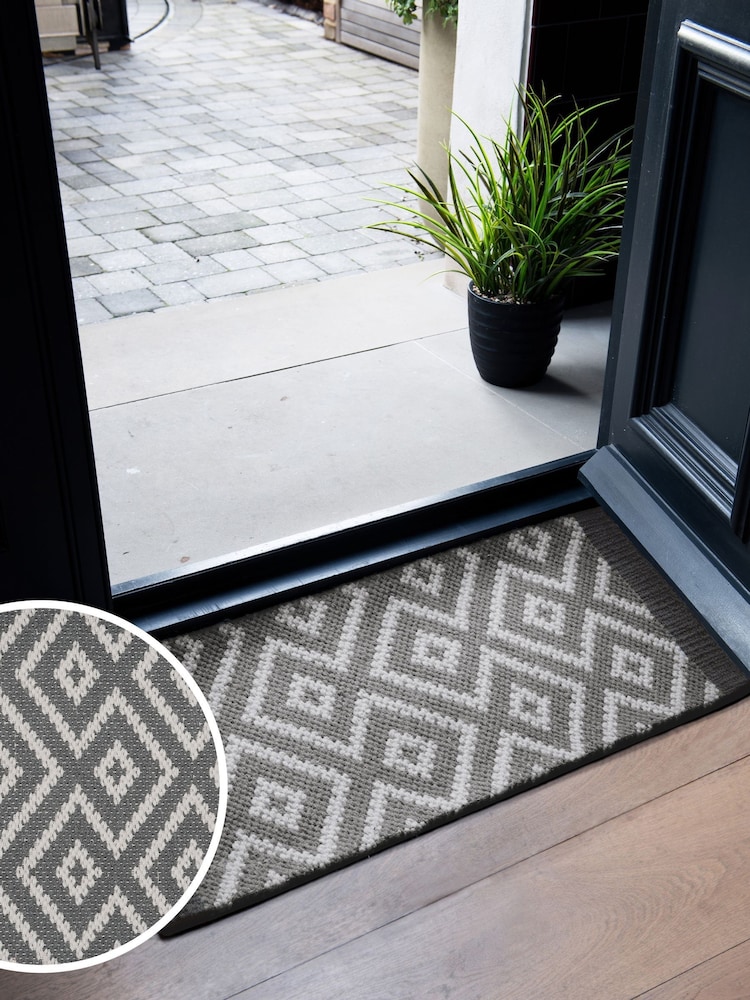 Grey Geo Diamond Doormat - Image 2 of 6