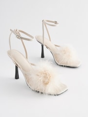 Bone White Forever Comfort® Real Feather Heel Sandals - Image 1 of 5