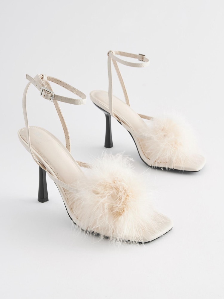 Bone White Forever Comfort® Real Feather Heel Sandals - Image 1 of 5