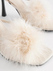 Bone White Forever Comfort® Real Feather Heel Sandals - Image 3 of 5