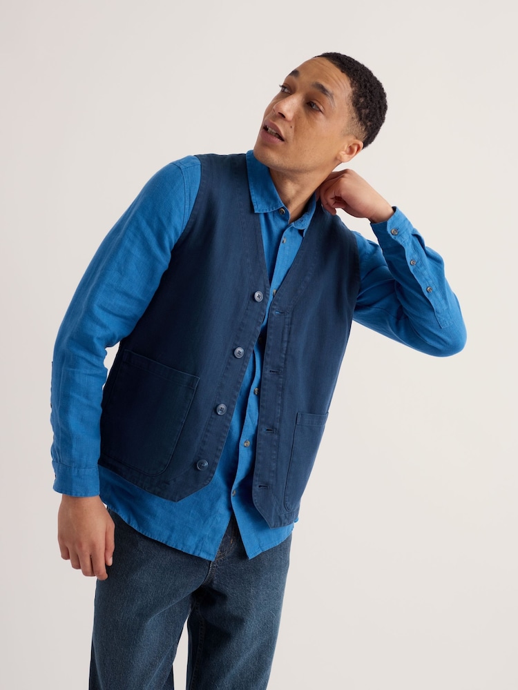Seasalt Cornwall Blue Tollgate Waistcoat - Image 2 of 5