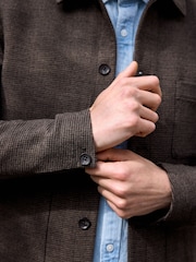 Brown Smart Check Shacket - Image 10 of 16