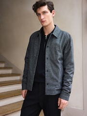 Grey Smart Textured Shacket - Image 3 of 15