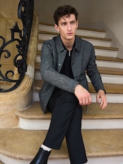 Grey Smart Textured Shacket - Image 6 of 15