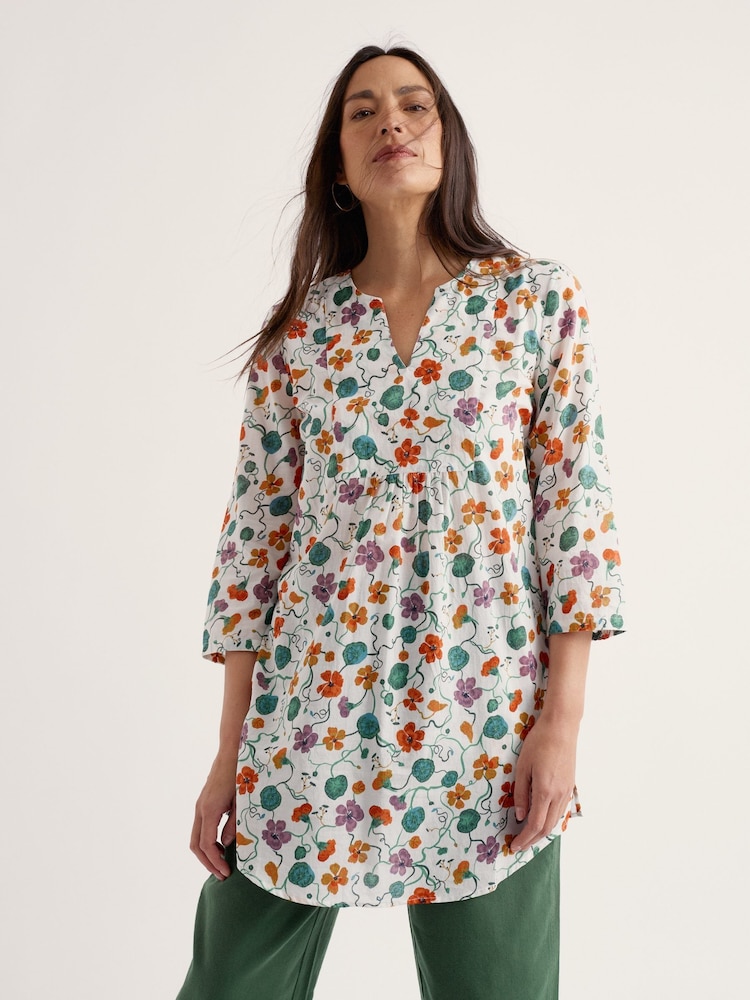 Blanc - Seasalt Cornwall 3/4 Sleeve Cotton Tunic - Image 2 sur 5